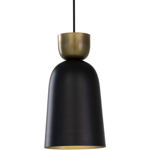 Danica Black / Brass Pendant Ceiling Light, Cup Shaped